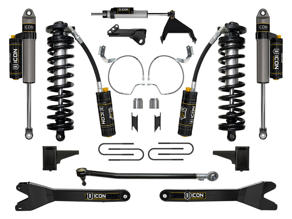 ICON Vehicle Dynamics 2023-2026 Ford F-250/F-350 Super Duty 4WD, 4-5.5" Lift, Stage 5 Coilover Conversion System w/ Radius Arms