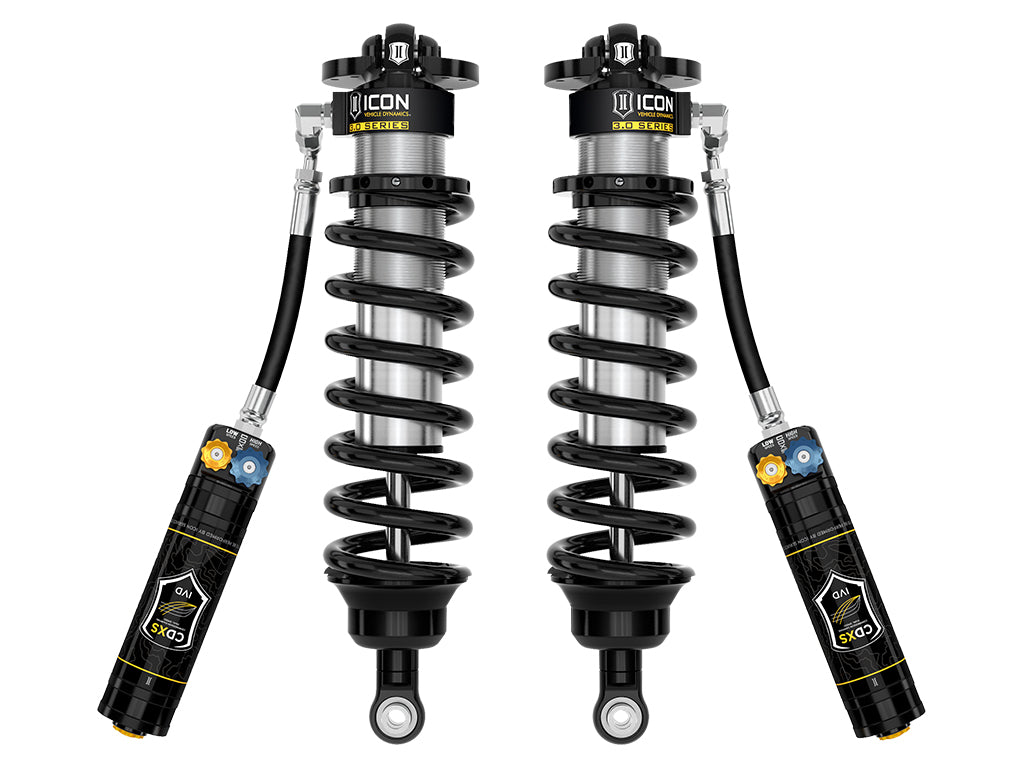 ICON Vehicle Dynamics 2022-2026 Toyota Tundra 1.25-3.25" Lift, V.S. 3.0 Series Front Coilover Kit, Remote Reservoir w/ CDXS, Pair