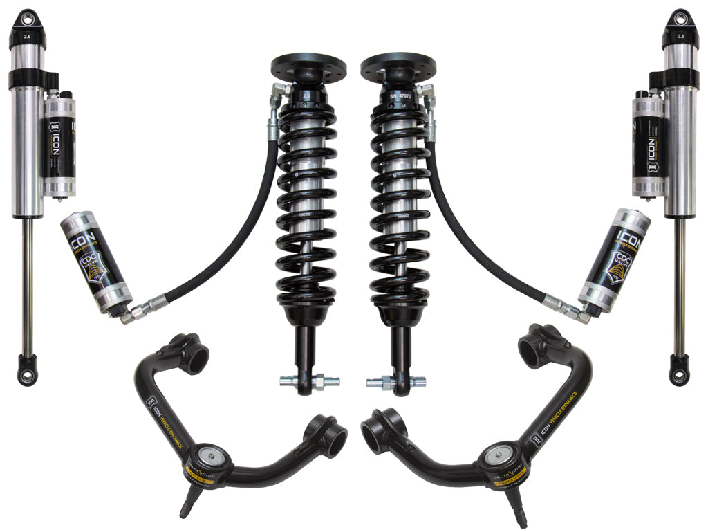 ICON Vehicle Dynamics 2015-20 Ford F150 2WD, 1.75-3" Lift, Stage 5 Suspension System, Tubular UCA