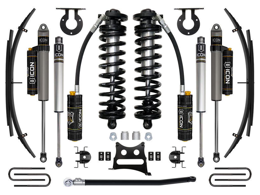 ICON Vehicle Dynamics 11-16 Ford F250/F350, 2.5-3" Lift, Stage 4 Coilover System w/ Leaf Springs