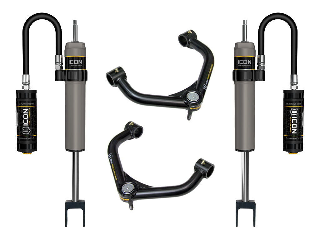 ICON Vehicle Dynamics 2011-2019 GM 2500/3500 HD, 0-2” Lift, V.S. 2.5 Aluminum Series Shock System, Remote Reservoir, Tubular