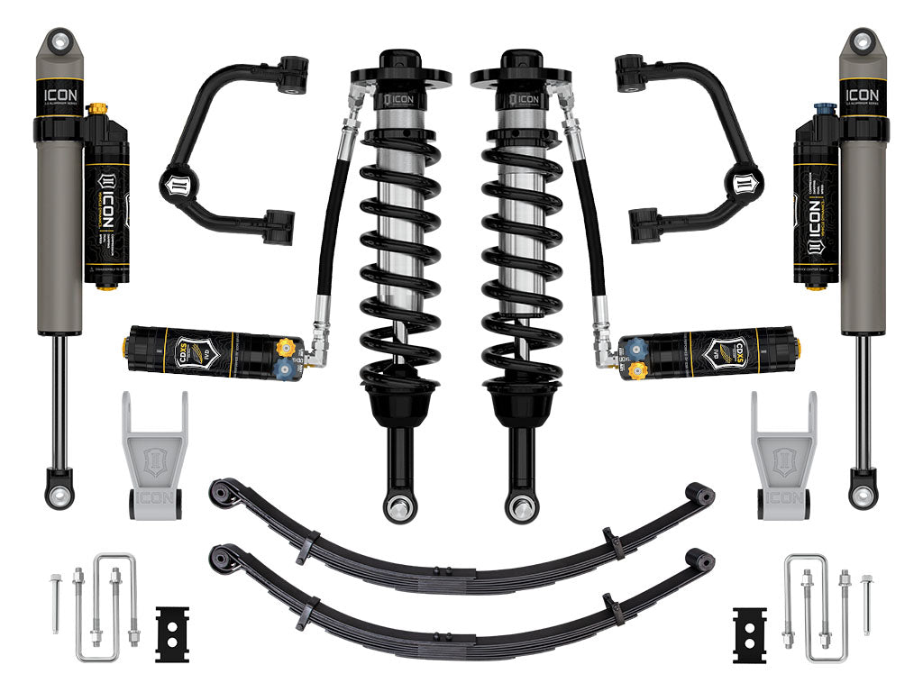 ICON Vehicle Dynamics 2021-2026 Ford F-150 Tremor, 2.5-3" Lift, Stage 4 Suspension System, Tubular, CDXS, w/ Leaf Packs