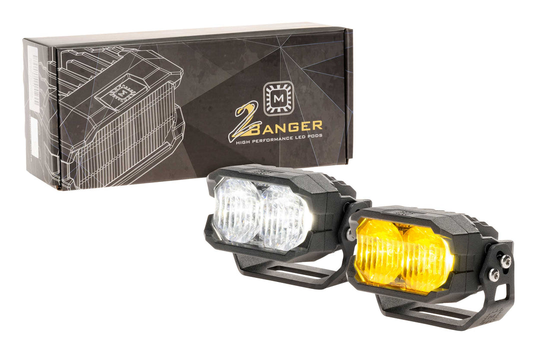 Morimoto 2Banger HXB LED Pods (Combo / Yellow / Set)