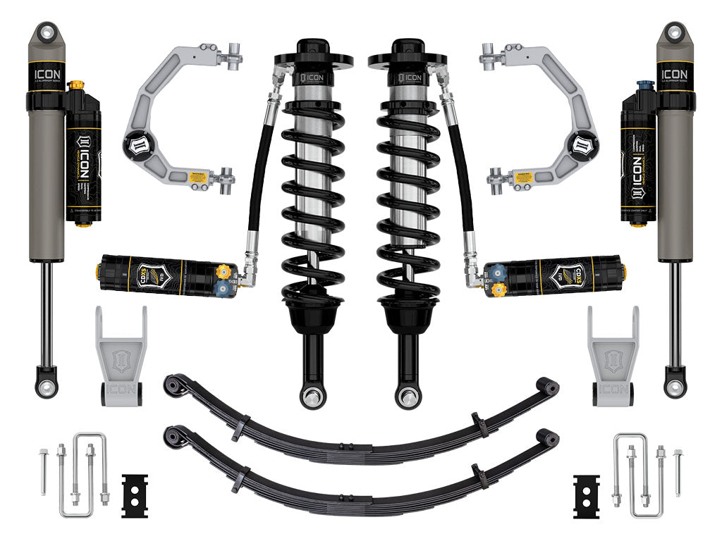ICON Vehicle Dynamics 2021-2026 Ford F-150 Tremor, 2.5-3" Lift, Stage 4 Suspension System, Billet, CDXS, w/ Leaf Packs