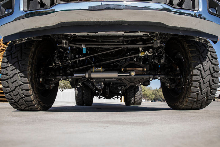 ICON Vehicle Dynamics 2005-2026 Ford F-450/F-550 Super Duty, 2.5 Piggyback Centerline Steering Stabilizer Kit