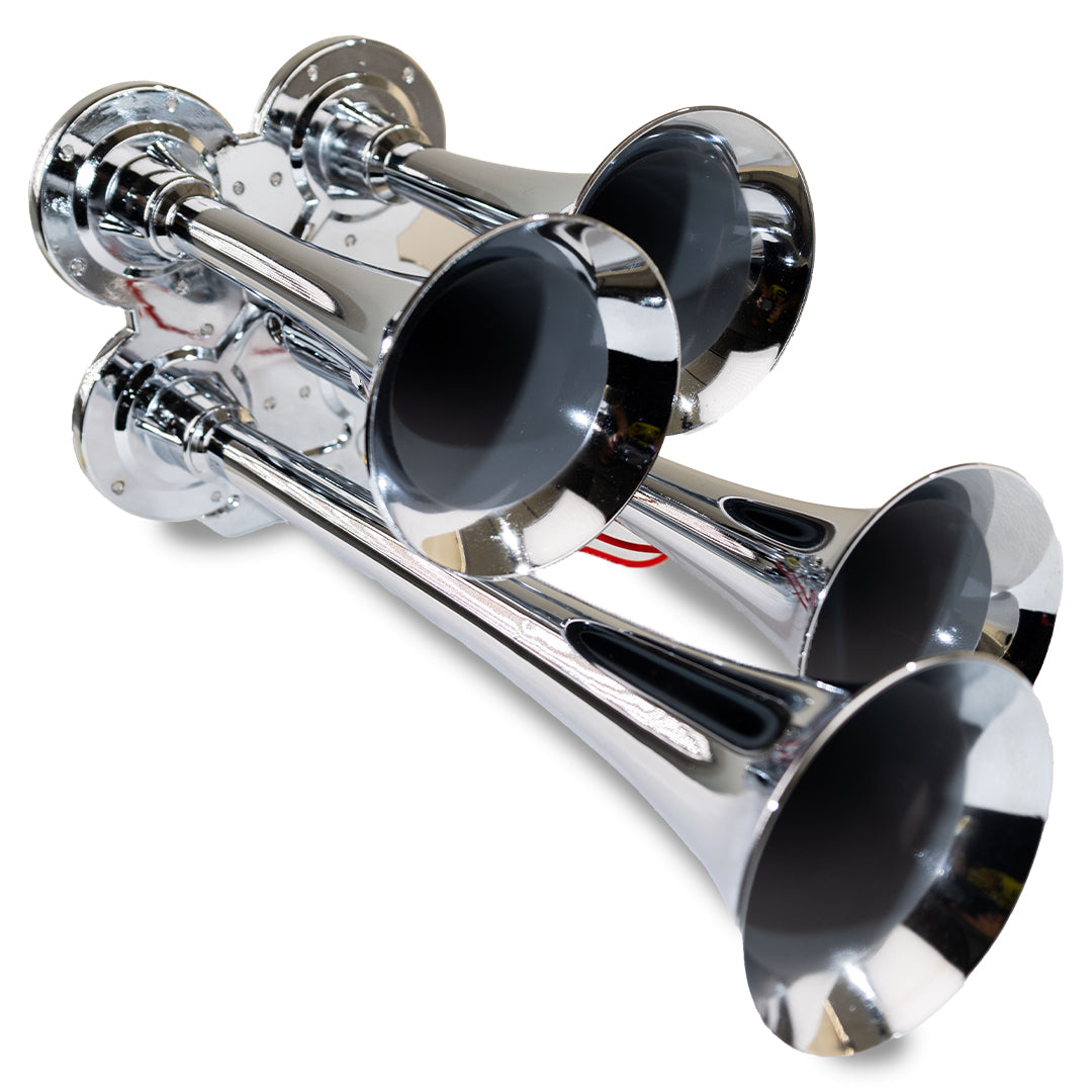 Kleinn ProBlaster HK4 Quad Chrome Horn Kit with 130 PSI Onboard Air - Universal - Model 141 horn