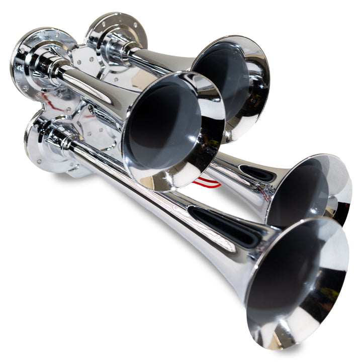 Kleinn ProBlaster HK4 Quad Chrome Horn Kit with 130 PSI Onboard Air - Universal - Model 141 horn