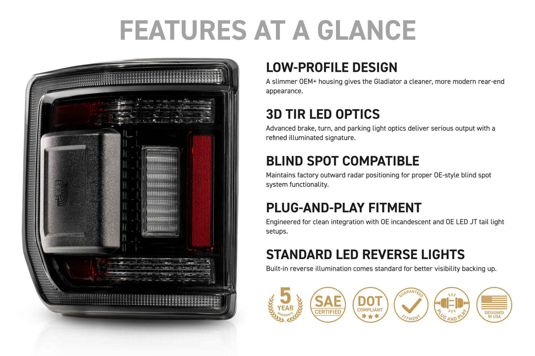 Morimoto 20-26 Jeep Gladiator JT XB LED Low Profile Tail Lights (Smoked)