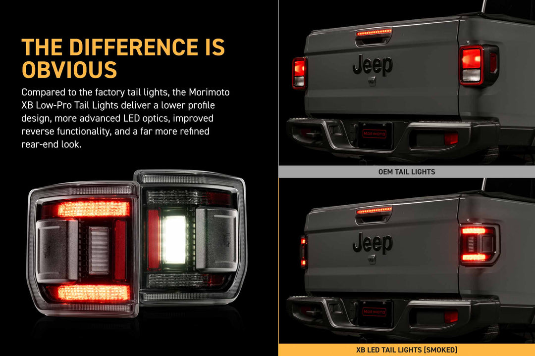 Morimoto 20-26 Jeep Gladiator JT XB LED Low Profile Tail Lights (Smoked)