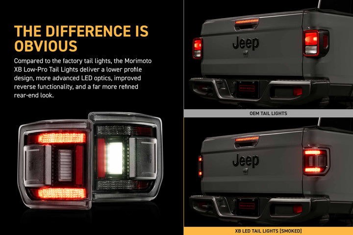 Morimoto 20-26 Jeep Gladiator JT XB LED Low Profile Tail Lights (Smoked)