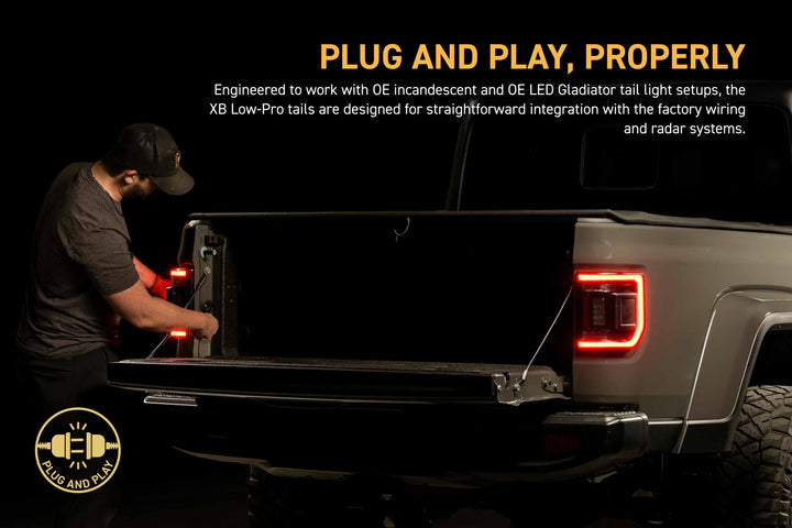 Morimoto 20-26 Jeep Gladiator JT XB LED Low Profile Tail Lights (Smoked)