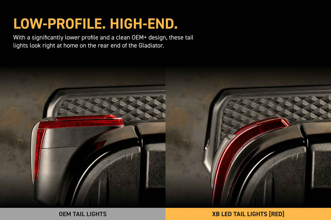 Morimoto 20-26 Jeep Gladiator JT XB LED Low Profile Tail Lights (Red)