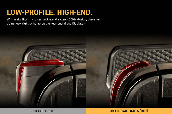 Morimoto 20-26 Jeep Gladiator JT XB LED Low Profile Tail Lights (Red)
