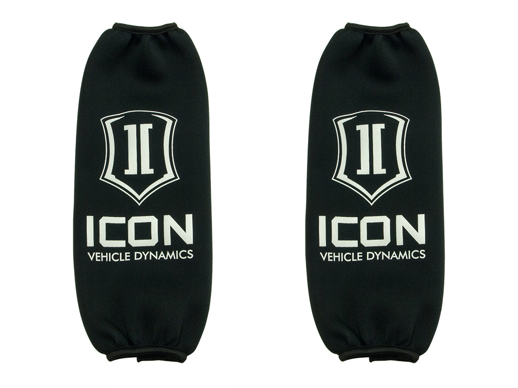 ICON Vehicle Dynamics 2.5 Series Coil Spring Wrap, Long (14.5”-15.5”), w/Stacked Logo, Pair