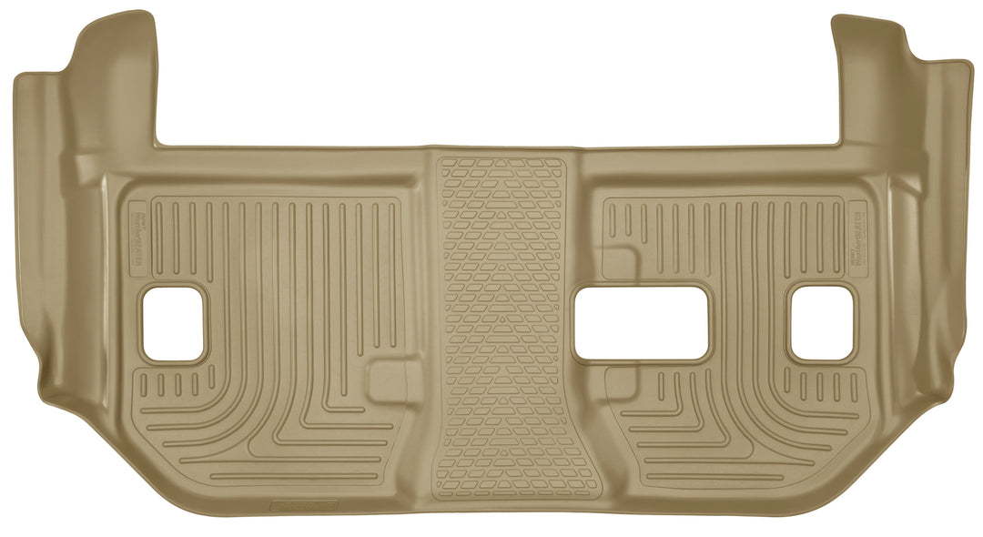 Husky Liners WeatherBeater 3rd Seat Floor Liner - 2015-2020 Chevrolet Suburban Tan with 2nd Row Bench Seat