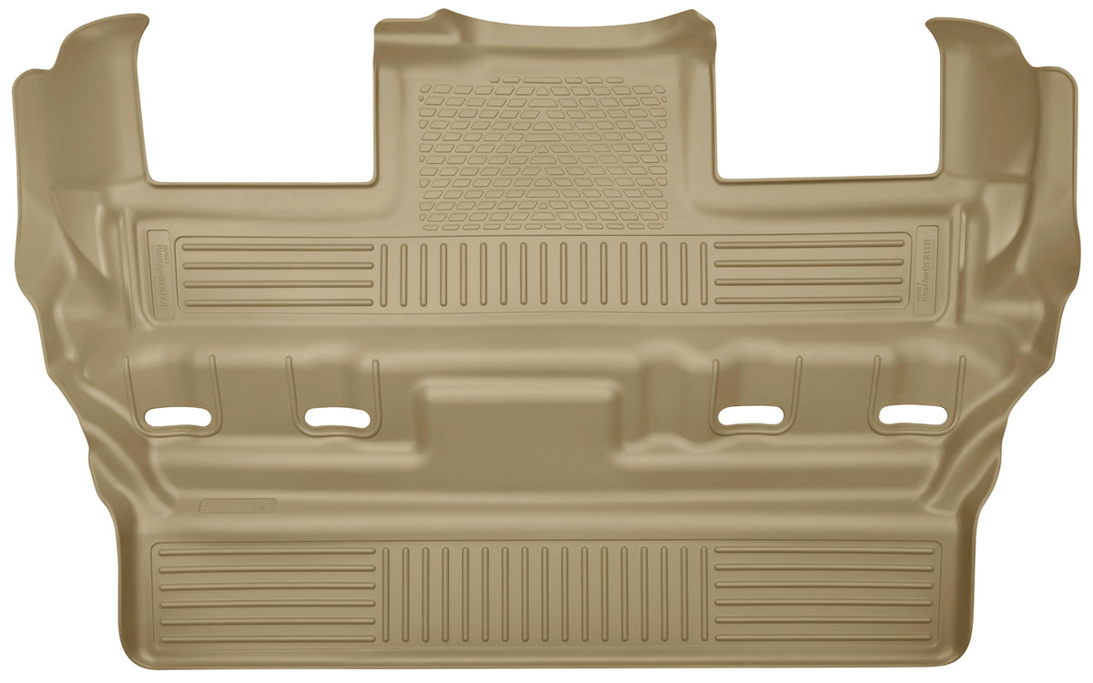 Husky Liners WeatherBeater 3rd Seat Floor Liner - 2015-2020 Chevrolet Tahoe Tan with 2nd Row Bucket Seats