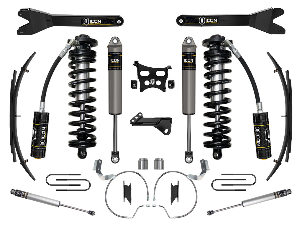 ICON Vehicle Dynamics 2023-2026 Ford F-250/F-350 Super Duty 4WD, 4-5.5" Lift, Stage 3 Coilover Conversion System w/ Radius Arms & Expansion Packs