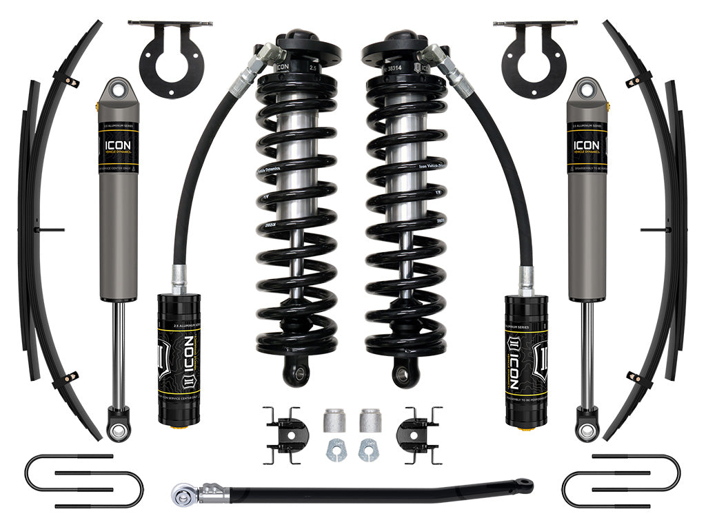 ICON Vehicle Dynamics 08-10 Ford F250/F350, 2.5-3" Lift, Stage 2 Coilover System w/ Leaf Springs