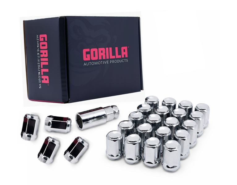 Hex Standard Acorn Bulge Lug Nuts - 3/4" Hex - 14mm x 1.50 Thread Size - Chrome Finish - Set of 24