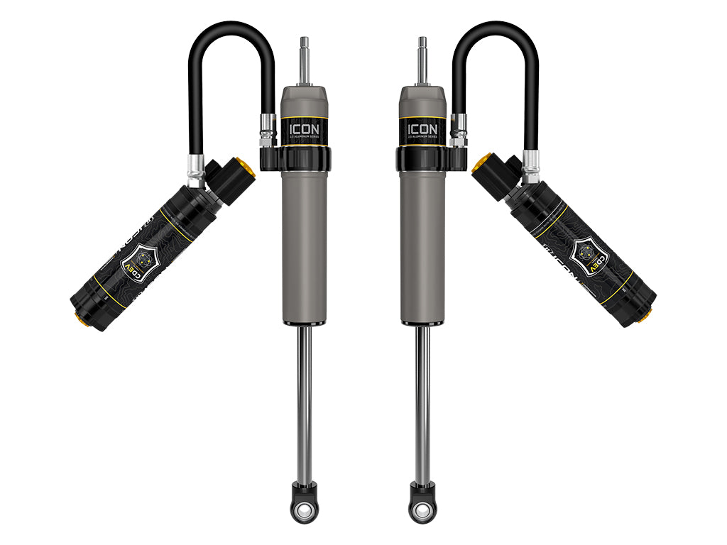 ICON Vehicle Dynamics 2014-2026 Ram 2500, 4.5” Lift, Front, V.S. 2.5 Aluminum Series Shock Absorbers, Remote Reservoir w/ CDEV, Pair
