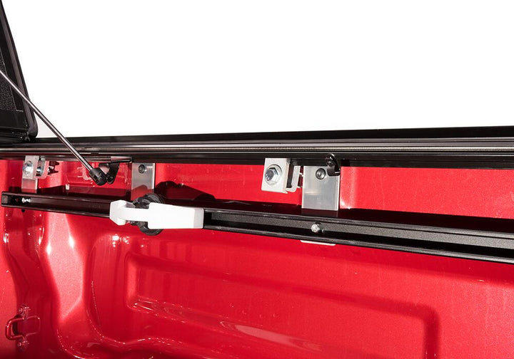 BAK BAKFlip G2 Hard Folding Truck Bed Cover Rail Mounts Near Top of Bed Rail Rails Can Be Lowered Using Drop Down Brackets 2022-2026 Toyota Tundra with or without Deck Rail System without Trail Special Edition Storage Boxes