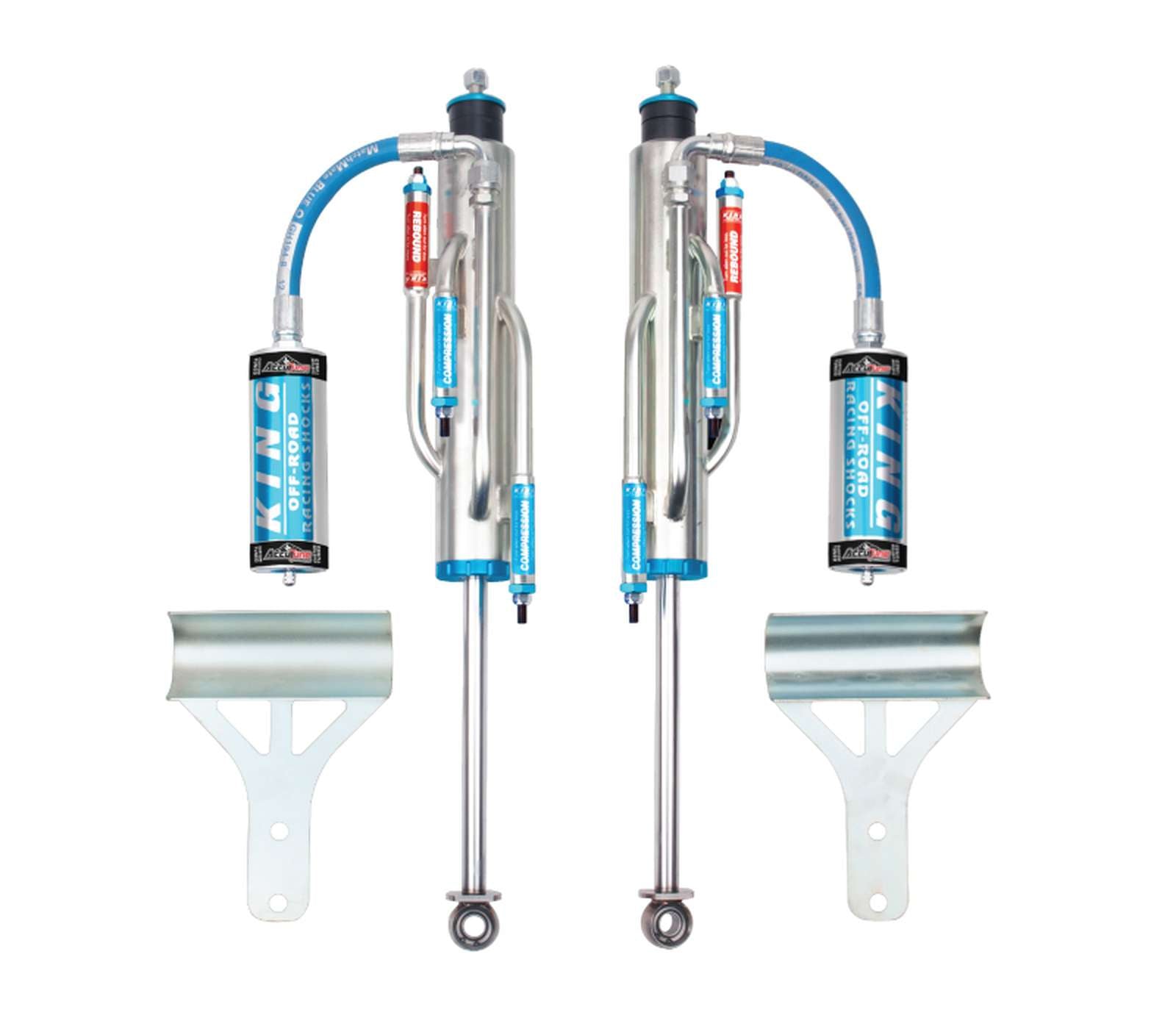 King Shocks 2.5 Performance w/ 2 Tube Bypass Reservoir Shocks Front Pair for 2007-2018 Jeep Wrangler JK 4WD - King Shocks