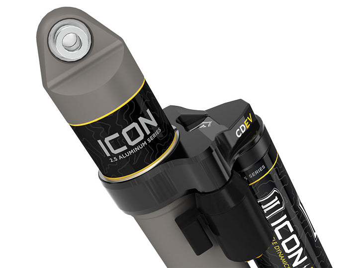ICON Vehicle Dynamics 2020-2023 Jeep Gladiator, 1.5" Lift, Rear, V.S. 2.5 Aluminum Series Shock Absorbers, Piggyback Reservoir w/ CDEV, Pair
