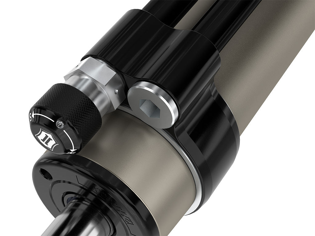 ICON 2005-2023 Toyota Tacoma, Front, V.S. 2.5 Aluminum Series Shock Absorbers, S2 Secondary Shocks, Omega Bypass Remote Reservoir, Pair