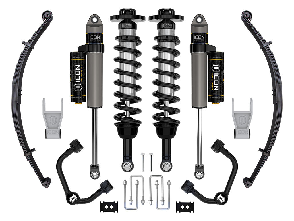 ICON Vehicle Dynamics 2021-2026 Ford F-150 Tremor, 2.5-3" Lift, Stage 2 Suspension System, Tubular, w/ Leaf Packs