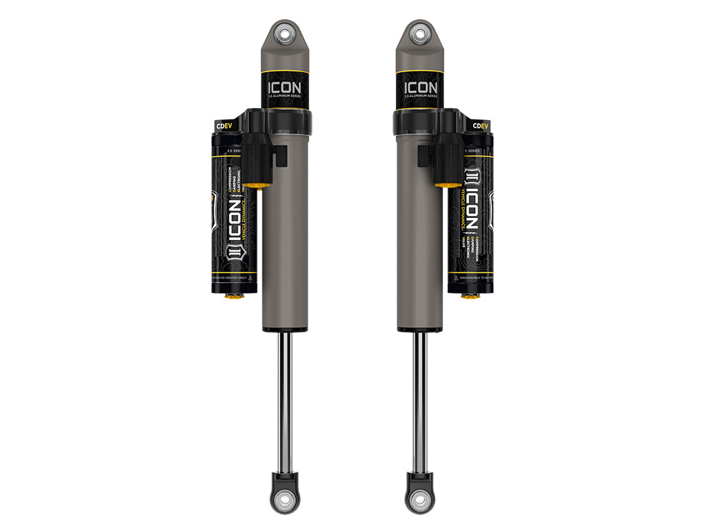 ICON 2017-2026 Ford F-250/F-350 Super Duty 4WD, 3-6” Lift, Rear, V.S. 2.5 Aluminum Series Shock Absorbers, Piggyback Reservoir w/ CDEV, Pair
