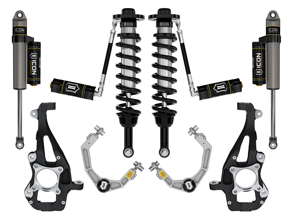 ICON Vehicle Dynamics 2021-2026 Ford F-150 4WD, 3.5-4.5" Lift, Stage 3 Suspension System, Billet