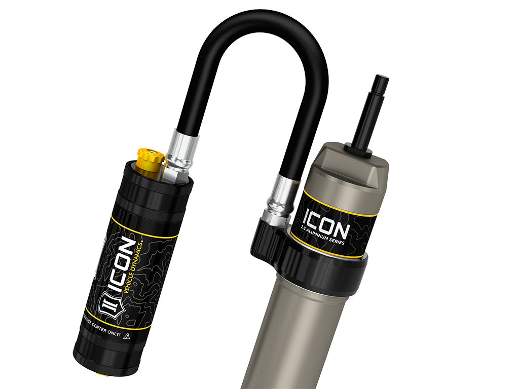 ICON Vehicle Dynamics 2014-2026 Ram 2500, 2.5” Lift, Front, V.S. 2.5 Aluminum Series Shock Absorbers, Remote Reservoir w/ CDCV, Pair
