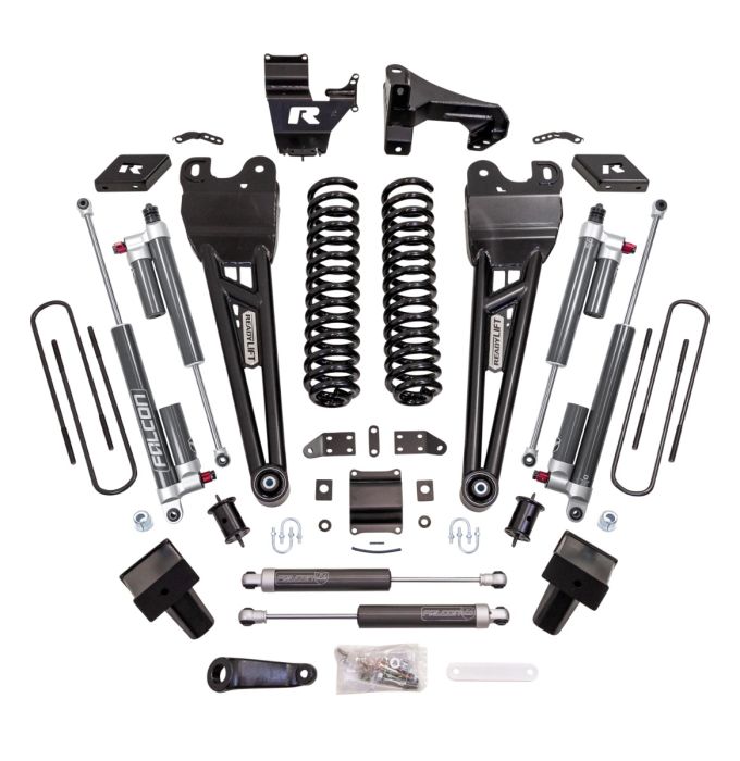 6" COIL SPRING SUSPENSION SYSTEM WITH FALCON MAX3.3 SHOCKS AND RADIUS ARMS - 2023-2026 FORD SUPER DUTY F250/F350 4WD