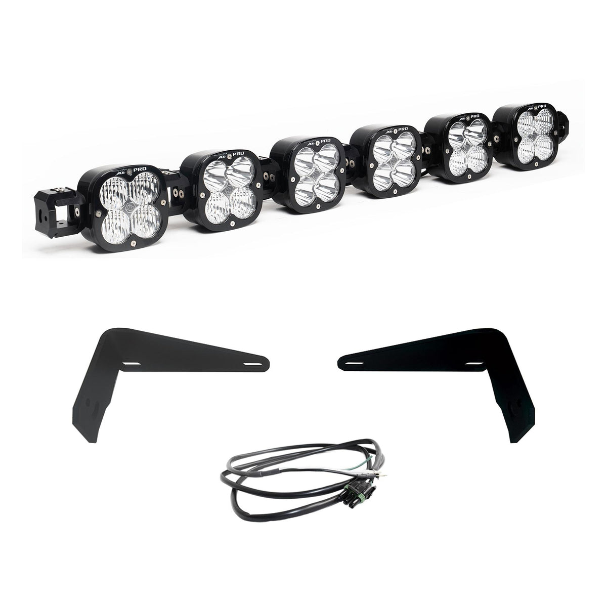 Baja Designs XL Pro Linkable Sport Bumper Light Kit 2021-2026 Bronco 2022-2026 Raptor w/ OE Steel (Multi-Pattern Clear Upfitter Wiring)
