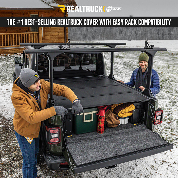 BAK BAKFlip MX4 TS Hard Folding Truck Bed Cover 2016-2023 Toyota Tacoma with Deck Rail System
