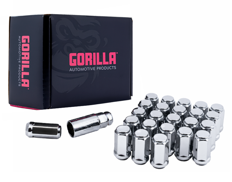 Hex Duplex Acorn Bulge Lug Nuts - 3/4" Hex - 1/2" - 20 Thread Size - Chrome Finish - Set of 24