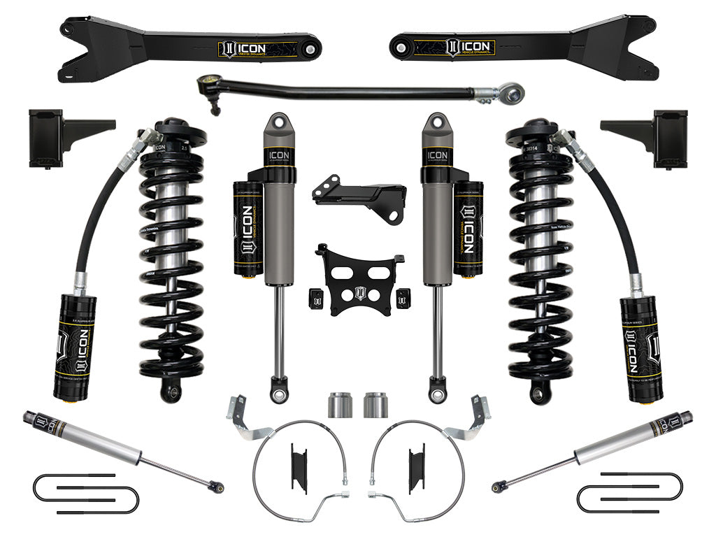 ICON Vehicle Dynamics 2023-2026 Ford F-250/F-350 Super Duty 4WD, 4-5.5" Lift, Stage 4 Coilover Conversion System w/ Radius Arms
