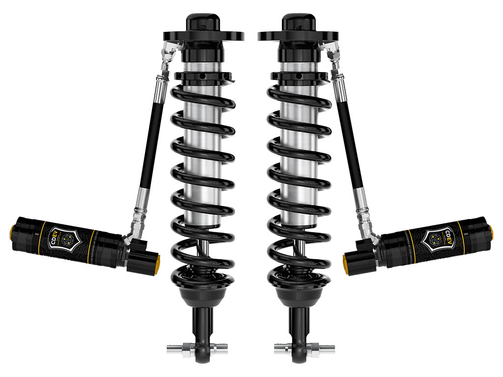 ICON Vehicle Dynamics 2021-2026 Ford F-150 4WD, 0-2.75" Lift, Front, V.S. 2.5 Series Coilovers, Remote Reservoir w/ CDEV, Pair