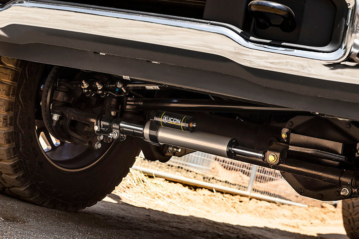 ICON Vehicle Dynamics 2023-2026 F-250/F-350 Ford Super Duty 4WD, 2.5 Centerline Steering Stabilizer Kit, Piggyback Reservoir