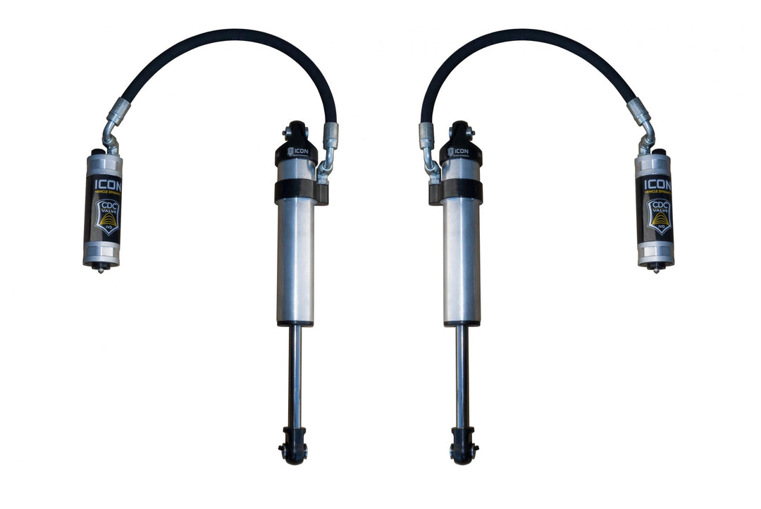 ICON 2003-2024 Toyota 4Runner, Front, V.S. 2.5 Aluminum Series Shock Absorbers, Stock Width Secondary Shocks, Remote Reservoir w/ CDCV, Pair
