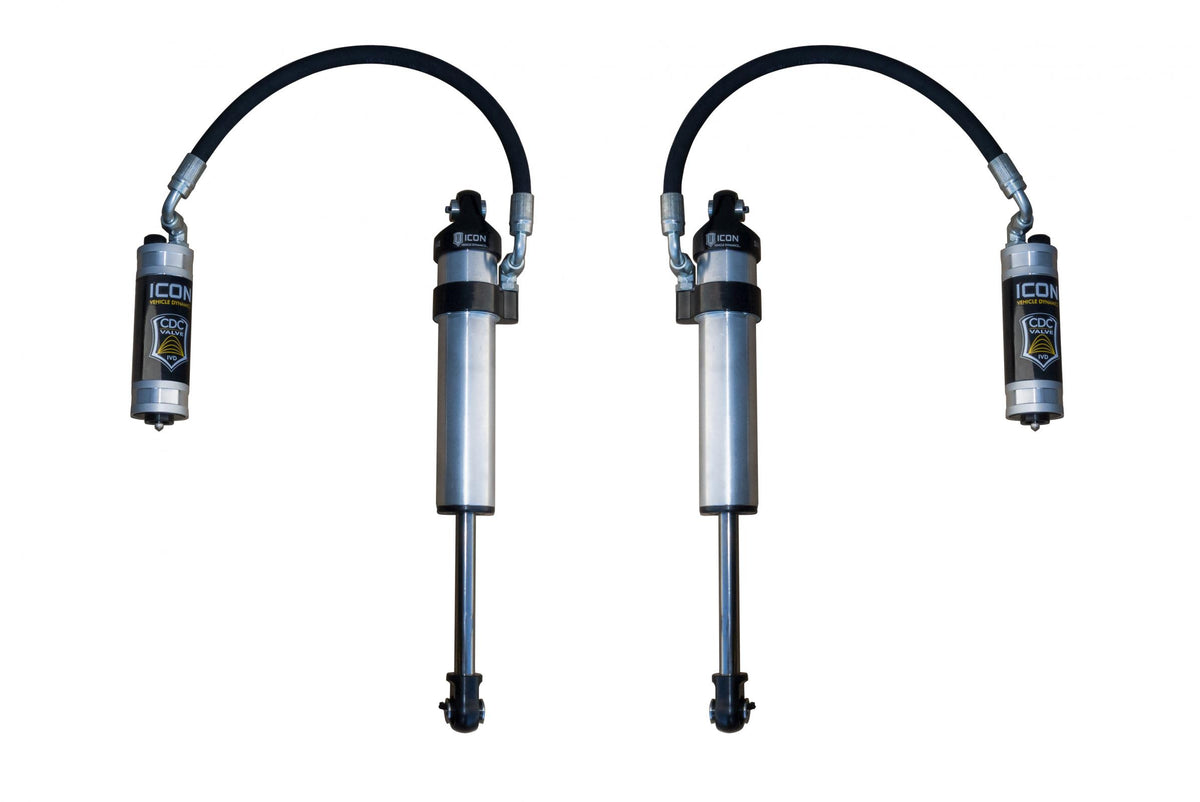 ICON 2003-2024 Toyota 4Runner, Front, V.S. 2.5 Aluminum Series Shock Absorbers, Stock Width Secondary Shocks, Remote Reservoir w/ CDCV, Pair