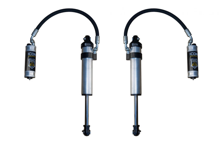 ICON 2003-2024 Toyota 4Runner, Front, V.S. 2.5 Aluminum Series Shock Absorbers, Stock Width Secondary Shocks, Remote Reservoir w/ CDCV, Pair