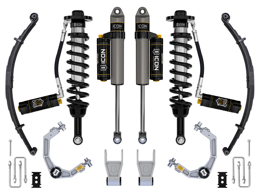 ICON Vehicle Dynamics 2021-2026 Ford F-150 Tremor, 2.5-3" Lift, Stage 4 Suspension System, Billet, CDCV, w/ Leaf Packs
