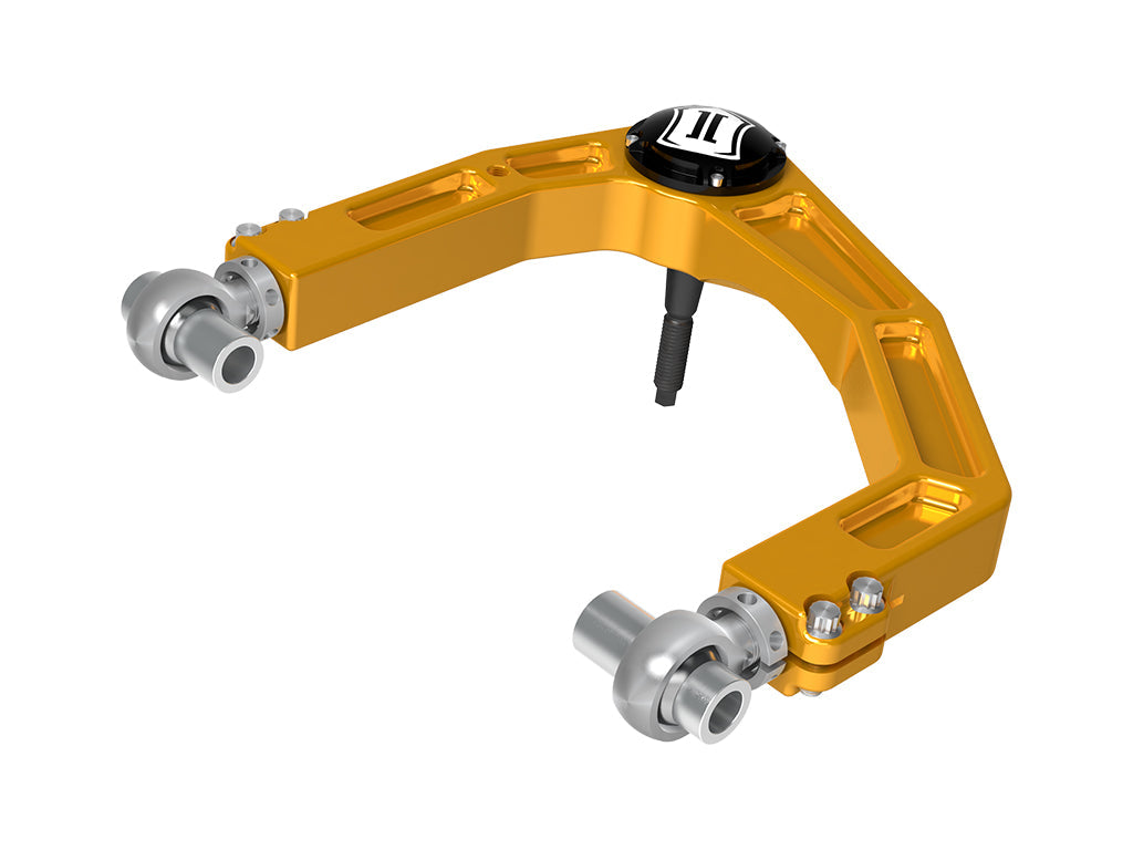 ICON Vehicle Dynamics 2024-2026 Toyota Tacoma, Front, Billet Upper Control Arms w/ Delta Joint Pro, Gold Anodizing