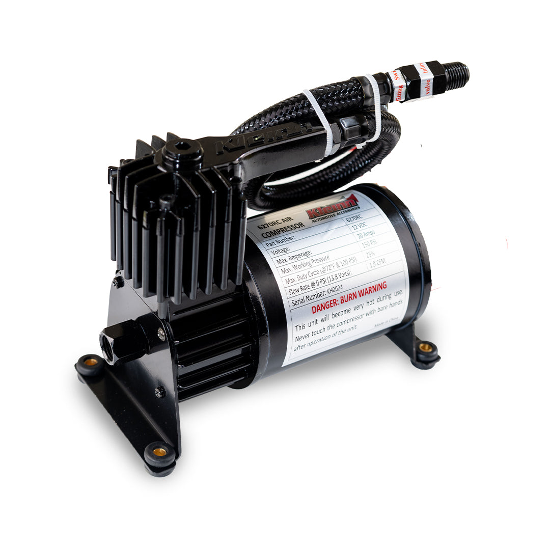 Kleinn Dual Air Horn &amp; Onboard Air System - 2007-2018 Jeep Wrangler JK - Model 6270RC compressor