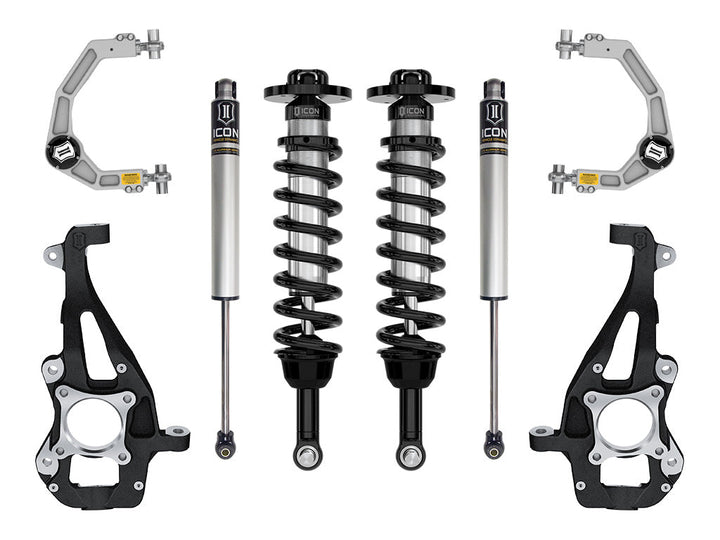ICON Vehicle Dynamics 2021-2026 Ford F-150 4WD, 3.5-4.5" Lift, Stage 1 Suspension System, Billet