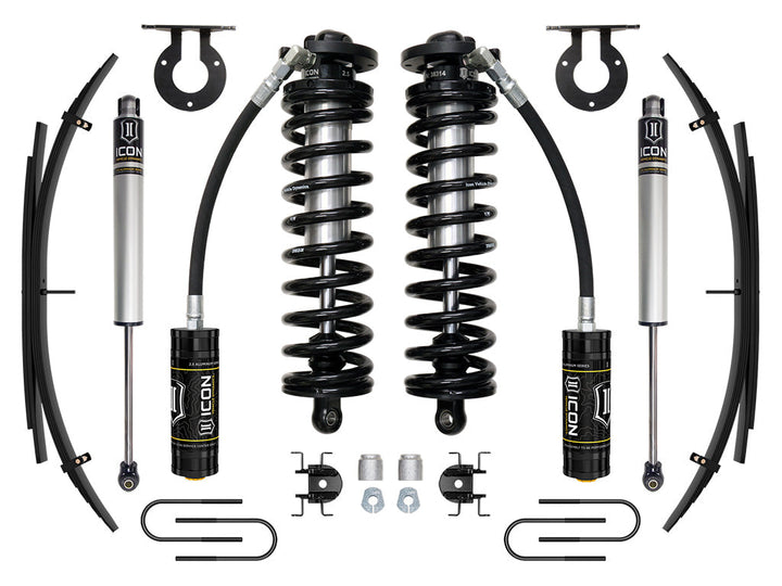 ICON Vehicle Dynamics 08-10 Ford F250/F350, 2.5-3" Lift, Stage 1 Coilover System w/ Leaf Springs