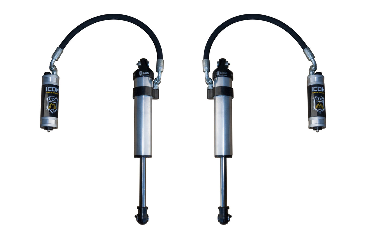 ICON 2003-2024 Toyota 4Runner, Front, V.S. 2.5 Aluminum Series Shock Absorbers, Stock Width Secondary Shocks, Remote Reservoir w/ CDCV, Pair