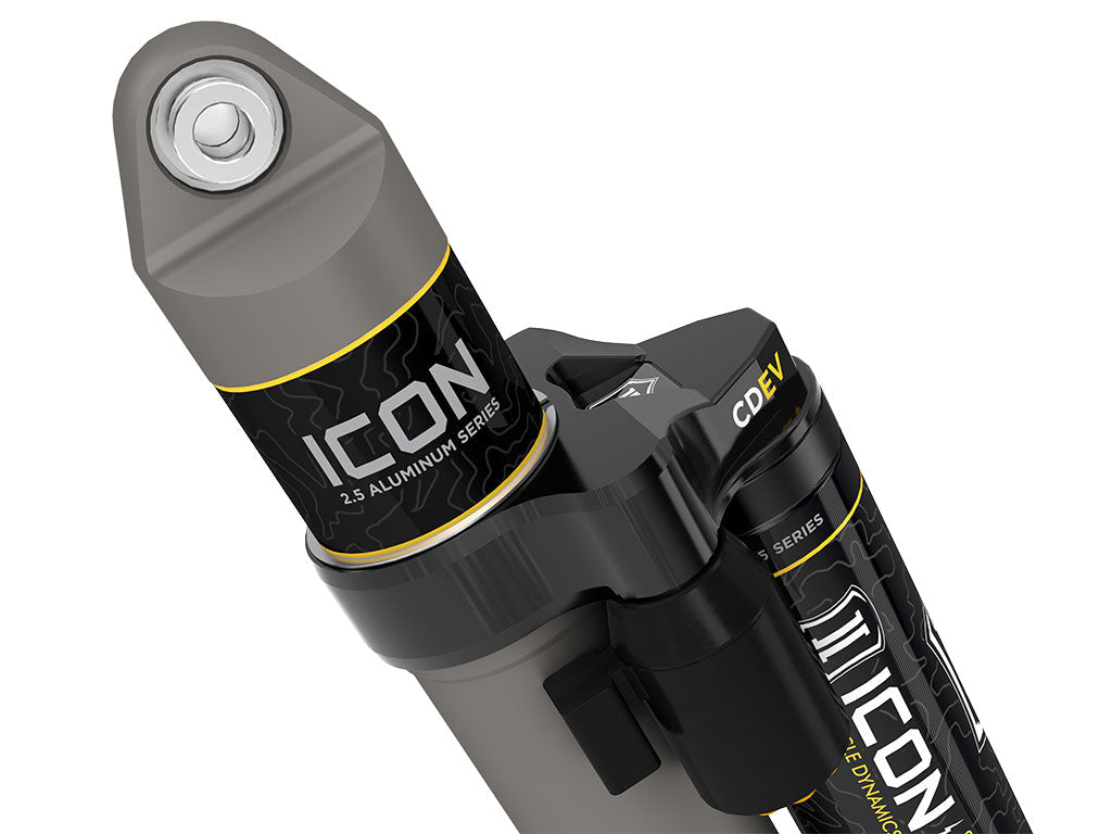 ICON Vehicle Dynamics 2020-2023 Jeep Gladiator, 1.5" Lift, Rear, V.S. 2.5 Aluminum Series Shock Absorbers, Piggyback Reservoir w/ CDEV, Pair