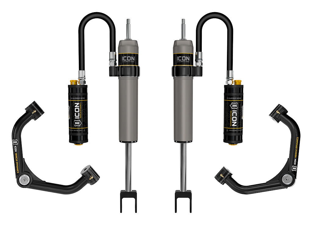 ICON Vehicle Dynamics 2011-2019 GM 2500/3500 HD, 0-2” Lift, V.S. 2.5 Aluminum Series Shock System, Remote Reservoir w/ CDCV, Tubular